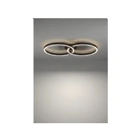 Abbildung von Eglo 900955 LED Deckenleuchte AMANDOLO Alu, Stahl schwarz Kunststoff weiss 19,5W 2700 6500K L:67.5cm B:38cm H:6.5cm dimmbar