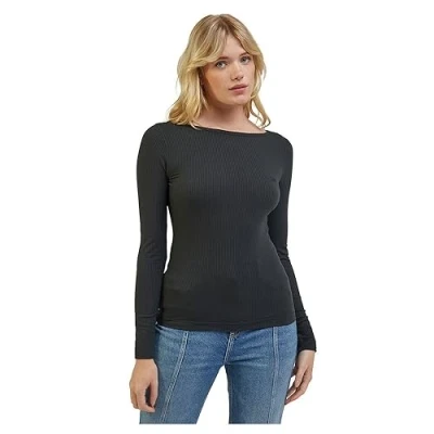 Abbildung von Lee BOAT NECK Langarmshirt, Damen, Größe: 38, Charcoal