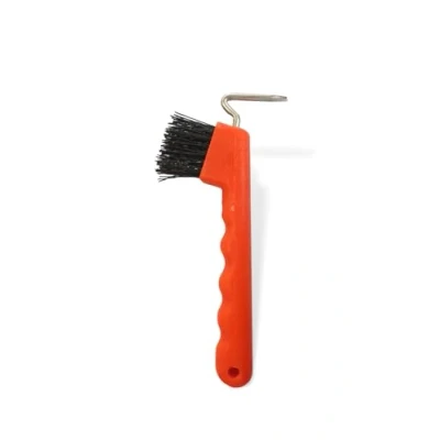 Abbildung von Hufkratzer für Pferde Esel Ziegen Huf mit extra stabiler Bürste und ergonomischen Griff (rot)