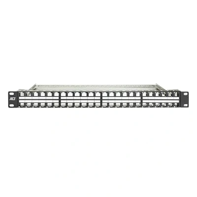 Abbildung von ACT Patchpanel 19 Zoll, 48 Port Shielded und Unshielded Modular Keystone unbelastet 19&quot; 1U Rack Mount hohe Dichte, Installation CAT6/CAT6A/CAT8 PP1031