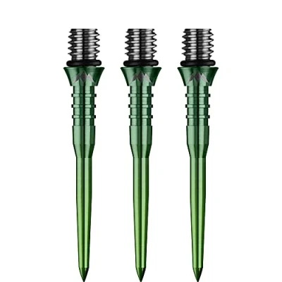 Abbildung von Mission Darts X2624 Titan Pro 30 mm gerillte Dartspitze, Umwandlungspunkt, Farbverlauf, Grün