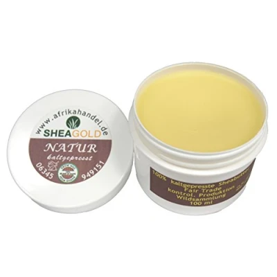 Abbildung von Sheabutter Original unraffiniert &amp; kaltgepresst 80g Naturreine Kosmetik Körperbutter, vegan, parfümfrei, feuchtigkeitsspendend, rückfettend, alle Hauttypen