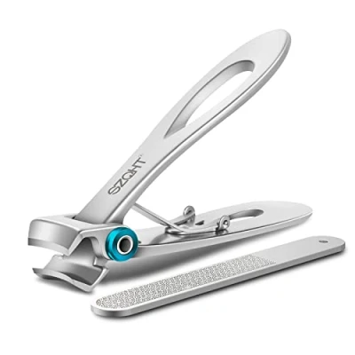 Abbildung von SZQHT Nagelknipser mit 15 mm breiter Kieferöffnung für dicke Nägel, Fingernagelknipser eingewachsene Zehennagelknipser Männer, harte Senioren, Erwachsene. Edelstahl Groß (Silber)