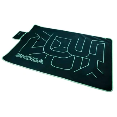 Abbildung von Skoda 000084509D Picknickdecke 140x210cm Decke Fleecedecke, mit Schriftzug, grün