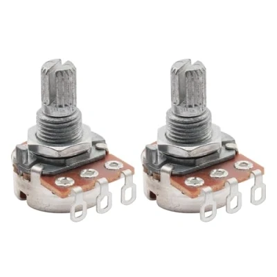 Abbildung von Musiclily Metrisch B500K Gitarre Mini Short Split Shaft Poti Linear Taper Potentiometer für E und Bass(2 Stück)
