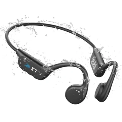 Abbildung von Guudsoud KopfhöRer Schwimmen,Knochenschall Bluetooth,IP68 wasserdichte Schwimmen mit MP3 Player 32GB Speicher,Unterwasser Kabellos Sport Open Ear für Laufen