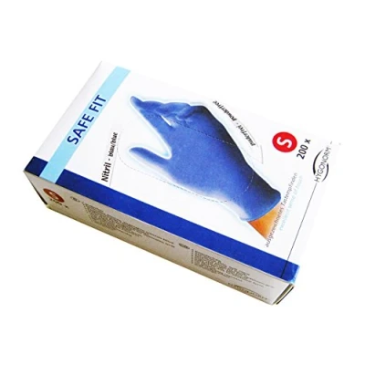 Abbildung von 10 x Hygonorm Nitril Handschuh Safe Fit puderfrei S 24cm blau VE=200