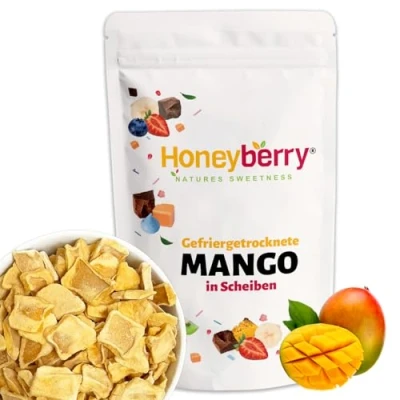 Abbildung von Gefriergetrocknete Mango Scheiben 100g Chips Gefriergetrocknet Trockenfrüchte Früchte, Getrocknete für Dekoration, Snacks, Smoothies, Desserts