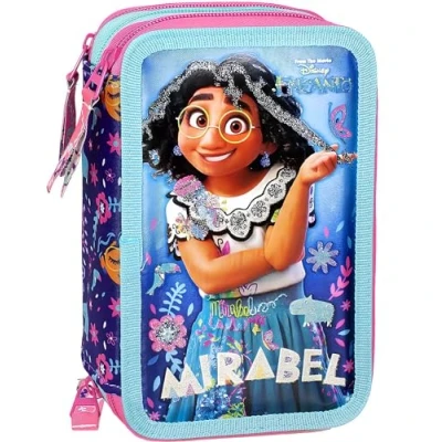 Abbildung von Clondo Encanto Federtasche, Federmäppchen, 3 stöckig gefüllt 44 Teilen für die Schule, 20 cm, Mirabel