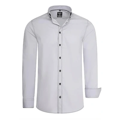 Abbildung von Langarm Slim Fit Hemd mit Kontrast Naht
