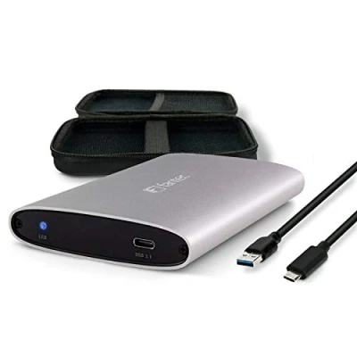 Abbildung von FANTEC ALU 25U31 Externes Festplattengehäuse (für den Einbau einer 6,35 cm (2,5 Zoll) SATA Festplatte oder SSD, USB 3.1 und UASP, Datentransfer bis 10Gbit/s, passive Kühlung, Aluminium Gehäuse) silber