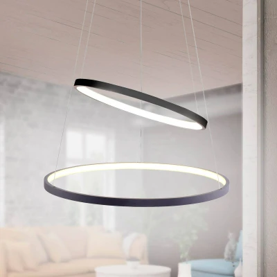 Abbildung von JUST LIGHT LED Pendelleuchte Pendellampe CIRCLE, dimmbar, Memoryfunktion, 1xLED Board/23W/3000K, Warmweiß bis Kaltweiß, stufenlos dimmbar über Wandschalter per Simply Dim Funktion