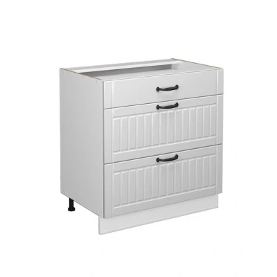 Abbildung von Vicco Badschrank Fame Line, Weiß Landhaus/Weiß, 80 x 81.6 cm mit 3 Schubladen, ohne Arbeitsplatte