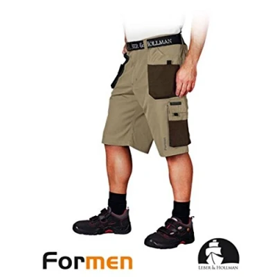 Abbildung von Leber &amp; Hollman Herren kurze Arbeitshose LH FMN TS, 65% Polyester 35% Baumwolle 270 g/m2, Bundhose mit Multifunktionstaschen+ Schlaufe und Schlüsselhaken