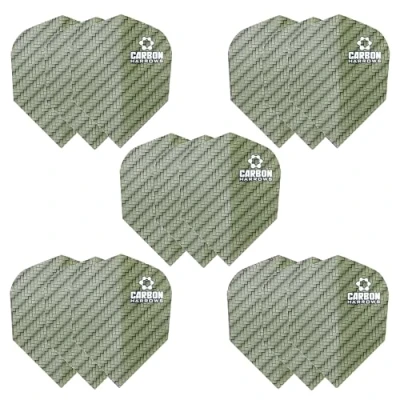 Abbildung von Harrows Carbon Dart Flights 5 x Sets Darts (15 insgesamt) I 100 Mikron Premium Extra Strong Made in UK Professionelles Dartzubehör Grüne