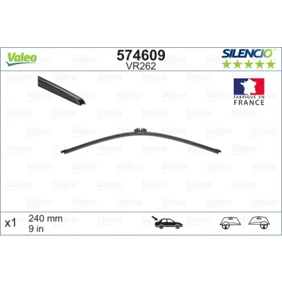 Abbildung von Scheibenwischer Valeo Silencio X.trm 574609 240mm hinten Rahmenlos RENAULT: Clio 4 Schrägheck, Grandtour, FORD: KA+ Schrägheck