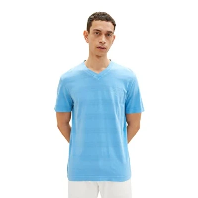Abbildung von TOM TAILOR Herren 1036336 T Shirt, 18395 Rainy Sky Blue, L