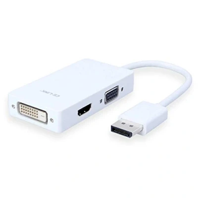 Abbildung von Aukson B59 1080p Full HD DisplayPort zu VGA/HDMI/DVI Adapter Konverter 3 in 1 Videoadapter Kabel passende für PC, Ma c, HDTV