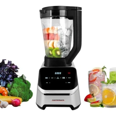Abbildung von GASTROBACK Standmixer Hochleistungsmixer 2000 Watt 2L Tritanbehälter, 40.000 UPM, 7 Programme (Suppenkocher, Smoothie, Eiswürfel) Profi Mixer Smoothie Maker, Food Processor und Blender in einem