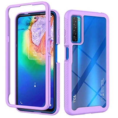 Abbildung von Liner Transparent Hülle für TCL 20 5G/TCL 20S/TCL 20L/TCL 20L+/TCL 20L Plus Handyhülle, Schutzhülle Ganzkörper Hochleistungs [Militärqualität] Stoßfeste Fallschutz Telefonhülle Helles Lila