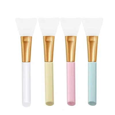 Abbildung von Rnitle 4 Stück Silikon Gesichtsmaske,Haarloser Gesichtsmask Pinsel Set,Gesichts Applikator Bürsten zum Auftragen von Gesichtsmaske,für DIY Augenmaske,Hautpflege(Weiß+Rosa+Gelb+Blau)