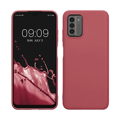 Abbildung von kwmobile Hülle kompatibel mit Nokia G22 weiches TPU Silikon Case Cover geeignet für kabelloses Laden Dark Rose