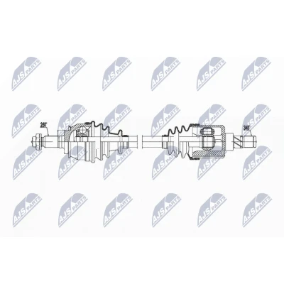 Abbildung von NTY NPW BM 020 Antriebswelle Vorderachse links, Schaltgetriebe, Schaltgetriebe 6 Gang, Automatikgetriebe MINI: Schrägheck, Cabrio, Clubman