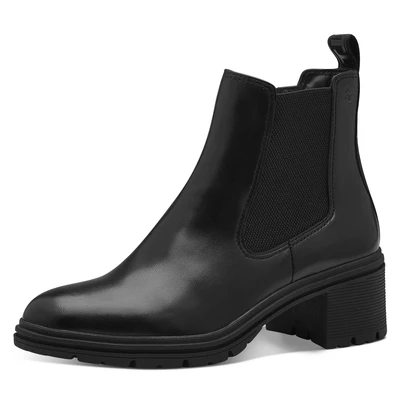 Abbildung von Tamaris Chelseaboots, Blockabsatz, Stiefelette, Ankleboots mit eleganter Lyralochung