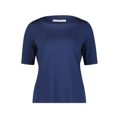 Abbildung von Betty &amp; Co Damen Basic Shirt mit U Boot Ausschnitt Navy Blue,S