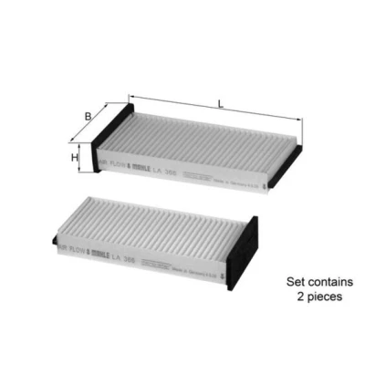 Abbildung von MAHLE ORIGINAL LA 366/S Innenraumfilter Partikelfilter 204,0 100 36,0 MITSUBISHI: Pajero Pinin, Sport 1 SUV