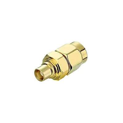 Abbildung von conecto SMA Adapter, MCX Kupplung, Stecker mit Pin auf Buchse ohne Pin, Adapter zum verbinden von Anschlüssen Anschlüssen, vergoldet, 1er Set