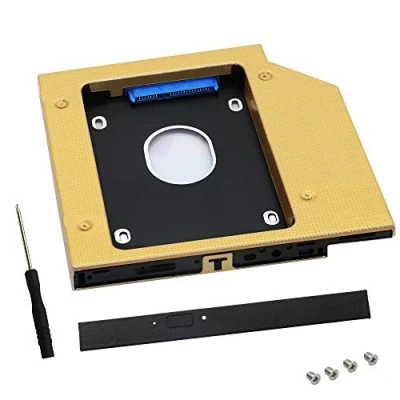 Abbildung von SATA 2nd SSD HDD Festplatten Caddy Tray, 12,7 mm 6,35 cm III und Festplatte, Universal Tablett für Laptop CD/DVD ROM DiscTray Drive Slot
