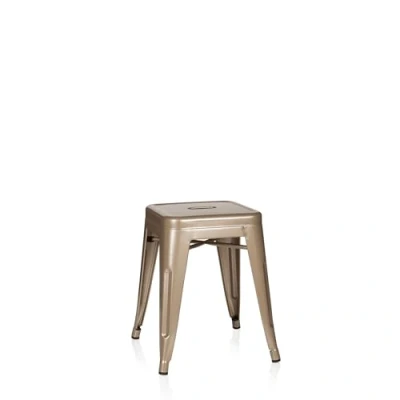 Abbildung von hjh OFFICE 645003 Metall Hocker VANTAGGIO Gold Sitzhocker im Industry Design, stapelbar, niedrig