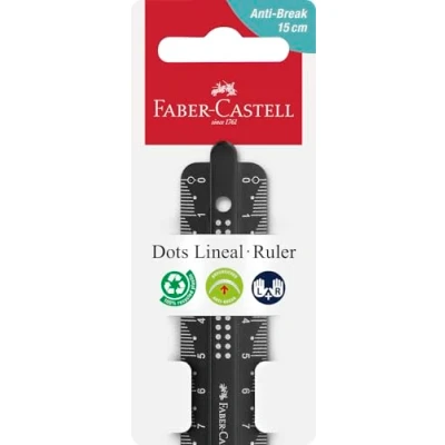 Abbildung von Faber Castell 172116 Lineal mit Punkten, 15 cm, Schwarz