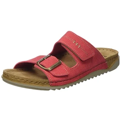 Abbildung von Fischer Markenschuh Sarah Pantolette aus Nappalino (Lederimitat), mit Fleecefutter, gepolstertes Lederfußbett