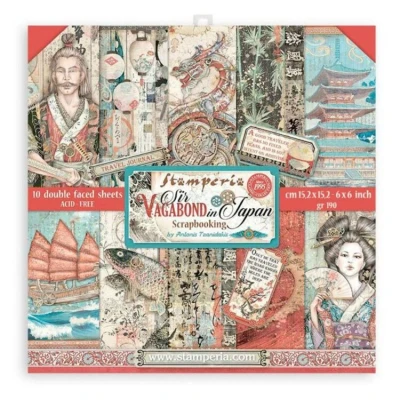 Abbildung von Stamperia Sir Vagabond in Japan 6x6 Inch Paper Pack (SBBXS08) (DISCONTINUED)