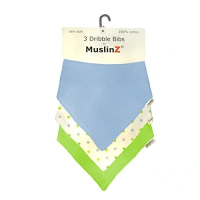 Abbildung von Muslinz muzbibb 3 Lätzchen Toni Blu
