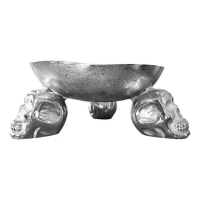 Abbildung von riess ambiente Dekoschale SKULL 35cm silber (Einzelartikel, 1 St), Metall · rund Totenkopf Modern Design