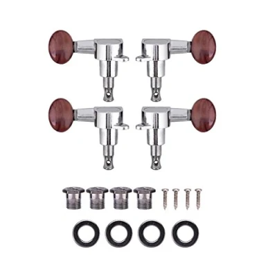 Abbildung von Dilwe Ukulele String Tuning Pegs, 2L2R Geschlossene Locking Tuner Rot Runde Mechaniken für