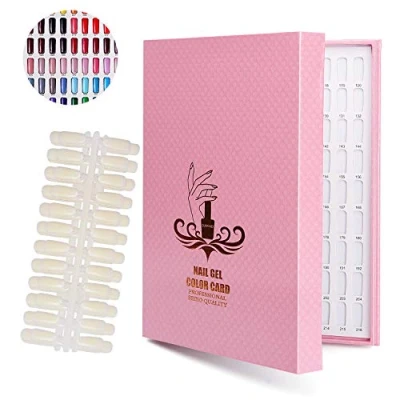 Abbildung von Noverlife 216 Nailart Display Aufsteller, Nagel Präsentation mit falschen Nagelspitzen, Salon Nagelfarbmuster Nagelpraxis Kartenbrett für Nagellack UV Gel Farbe Rosa