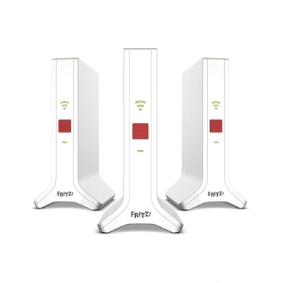 Abbildung von Fritz!Mesh Wi Fi Set 4200 3 Pack, Multiroom Mesh 6, TriBand bis zu Mbps, kompatibel mit Allen gängigen Routern, kostenlose Updates, 5 Jahre Garantie