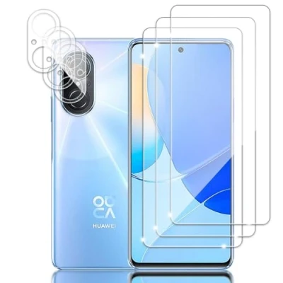 Abbildung von Tzstz 3+3 Tempered Glass Screen Protector ，for Huawei Nova 9 SE，9H Hardness，Anti Scratch， Waterproof，Compatible Fingerprint，HD Klar Schutzfolien