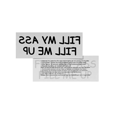 Abbildung von 10 x Fill My Ass Me Up Tattoo Schriftzug in schwarz Sexy Kinky TemporaryTattoo (10)