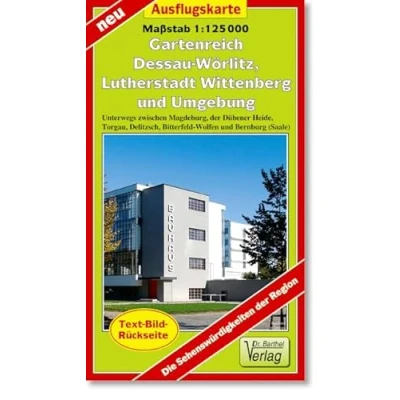 Abbildung von Ausflugskarte Gartenreich Dessau Wörlitz, Lutherstadt Wittenberg und Umgebung: Unterwegs zwischen Magdeburg, der Dübener Heide, Torgau, Delitzsch, Bitterfeld Wolfen Bernburg (Saale)