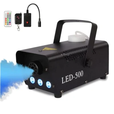 Abbildung von Nebelmaschine, 500W Mini Rauchmaschine mit RGB Gemischte Farbe LED Lichter Effekt Funkfernbedienungen für Halloween Party Hochzeit Bühneneffekt