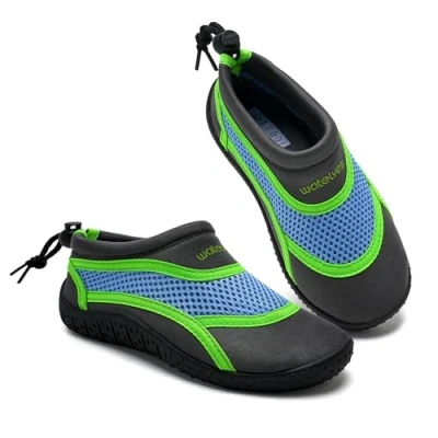 Abbildung von Wasserschuhe Kinder Jungen Mädchen Badeschuhe Kleinkind Schwimmschuhe Strandschuhe Aquaschuhe(Grau,Größe 31)