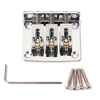 Abbildung von Alnicov Cigar Box Gitarren Teile: 3 saitige Chrom Hardtail Steg