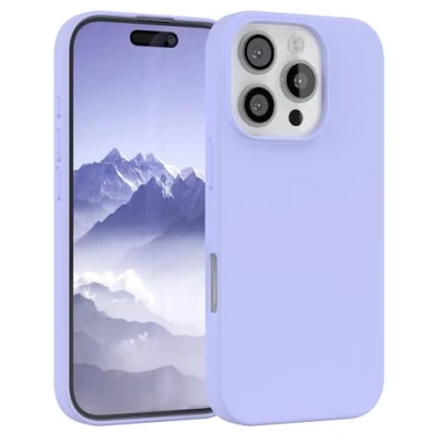 Abbildung von EAZY CASE Premium Silikon Handyhülle kompatibel mit iPhone 16 Pro Slimcover Kameraschutz und Innenfutter, Silikonhülle, Schutzhülle, Bumper, Handy Case, Hülle, Softcase, Lavendel Lila