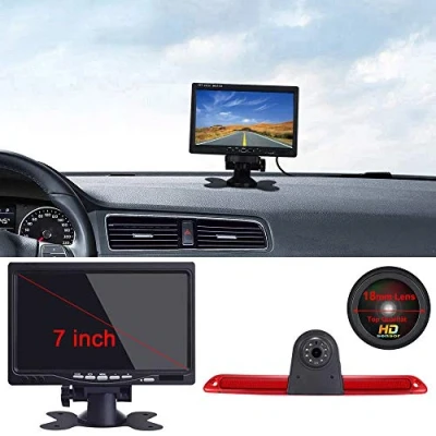 Abbildung von 「18mm Linse Top Qualität Rückfahrkamera + 7 Zoll TFT LCD Bildschirm Auto Monitor」Bremsleuchte Dach für Van Dachkamera Mercedes Benz Sprinter W906/ VW Crafter Caravelle 2007 2015