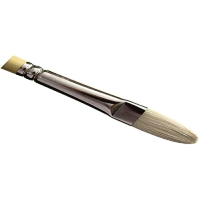 Abbildung von Winsor &amp; Newton 5870006 Künstler Chunking Schweineborsten Pinsel für Ölfarben, hohe Farbaufnahme, gleichmäßige Farbabgabe Filbertpinsel Nr. 6, langer Stiel